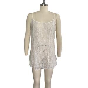 Vintage Gold Label Victoria's Secret Sheer White Lace Slip